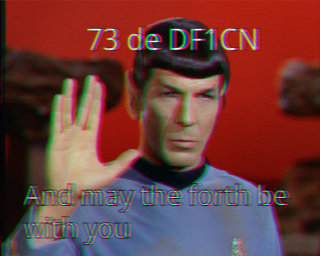 SSTV Bild mit Synchronisationsfehler bei den Farbträgern